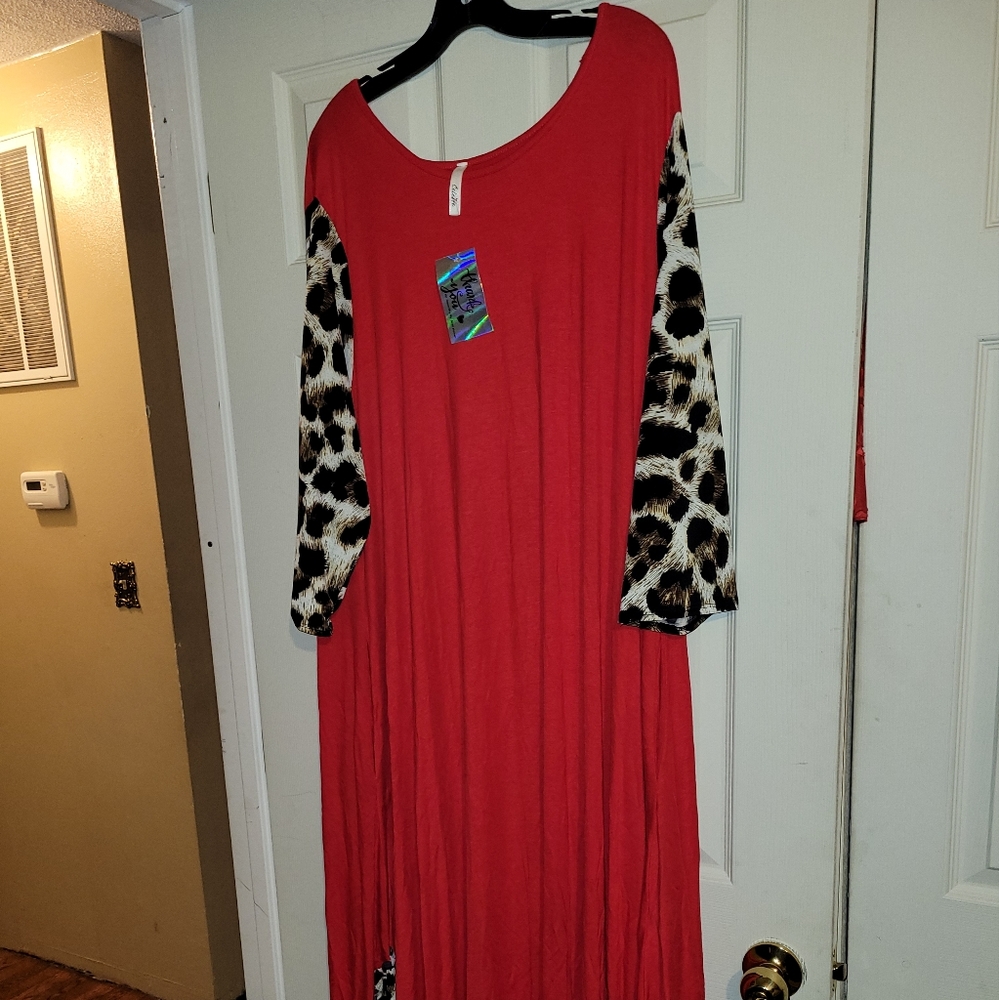 Beautiful new Red /animal print dress